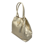 Borsa H Grande in Pelle Martellata con Dettaglio Dorato — Modello 2026