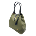 Borsa H Grande in Pelle Martellata con Dettaglio Dorato — Modello 2026