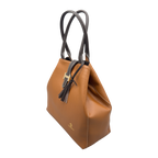 Borsa H Grande in Pelle Martellata con Dettaglio Dorato — Modello 2026