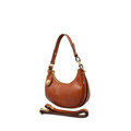 Borsa a Mano Piccola Mezza Luna Vachetta in Pelle con Doppia Tracolla — Modello 2026
