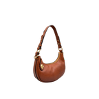 Borsa a Mano Piccola Mezza Luna Vachetta in Pelle con Doppia Tracolla — Modello 2026