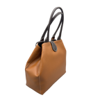 Borsa H Grande in Pelle Martellata con Dettaglio Dorato — Modello 2026