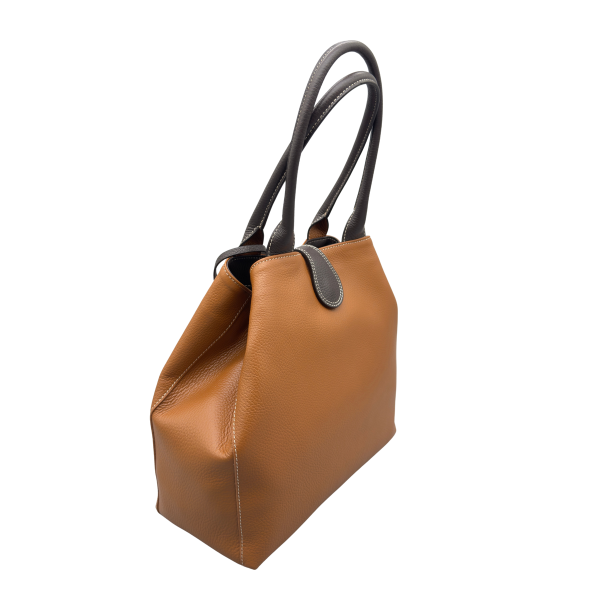 Borsa H Grande in Pelle Martellata con Dettaglio Dorato — Modello 2026