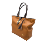 Borsa H Grande in Pelle Martellata con Dettaglio Dorato — Modello 2026