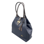 Borsa H Grande in Pelle Martellata con Dettaglio Dorato — Modello 2026
