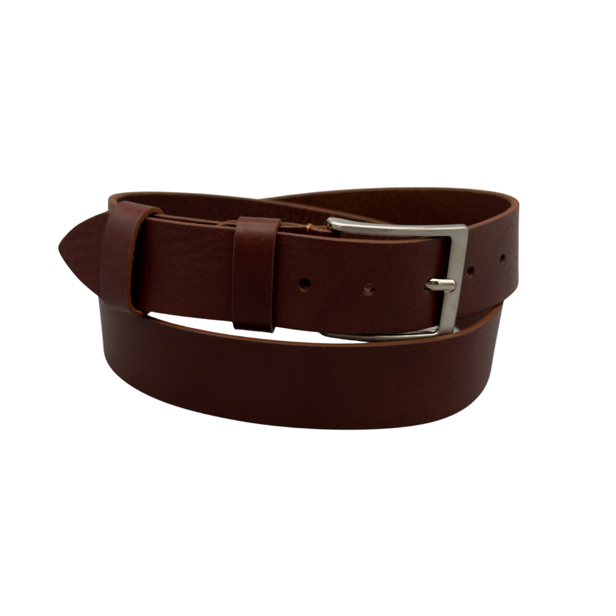 Cintura Uomo in Pelle Nera 4 cm con Fibbia Argentata — Modello 2026